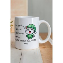giftkonsept Çok Erken Kalkıyoruz Baskılı Komik Hediyelik Kupa Bardak
