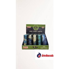 Yeniden Doldurulabilir Turbo Metal Çakmak 25 Lüks Paket Açık Beyaz - Gri Deri Malzemeden Şık Tasarım