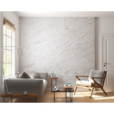 Grown Çizgili Beyaz Mermer Desenli Duvar Kağıdı - Mutfak ve Banyo