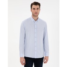Pierre Cardin Açık Mavi Regular Fit Oxford Gömlek Uzunkol
