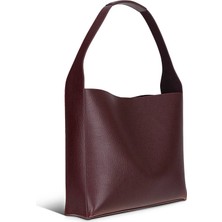 PLM Gün Boyu Konfor ve Zamansız Şıklık Sunan Hakiki Deri Kadın Omuz Çantası – Stella - Bordo Renk