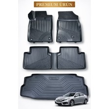 Black Gold Honda Civic 2016-2020 Uyumlu 3D Oto Paspas ve Bagaj Havuzu Set Premium
