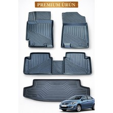Black Gold Hyundai Accent Blue 2010+ Uyumlu 3D Oto Paspas ve Bagaj Havuzu Set Premium