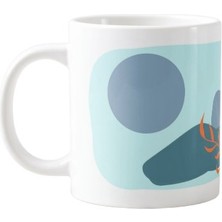 Tp Abstract Botanical Line Art Temalı Porselen Kupa Bardak