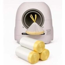 UltraMint Büzgülü Otomatik Kedi Tuvaleti Çöp Poşeti, 3’lü Rulo, 30 Adet