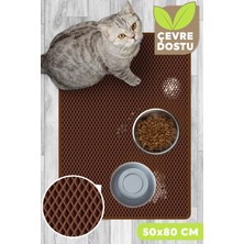 UltraMint Su Geçirmez Kedi ve Köpek Mama Matı, 50X80 Cm, Kahverengi