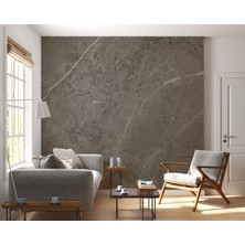Grown Düz Sade Gri Mermer Desenli Duvar Kağıdı - Mutfak ve Banyo