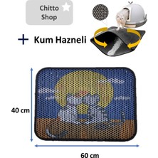 UltraMint Kum Hazneli Kedi Tuvalet Paspası, Desenli, Dayanıklı ve Temiz Tutucu