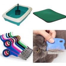 UltraMint 4'lü Kedi Tuvalet ve Bakım Seti, Kum Küreği Hediyeli, Konforlu ve Temiz