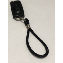 Boncukcu Abla Taşlı Işıl Işıl Parlayan Siyah Anahtarlık Araba Ev Anahtarlığı