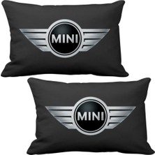 Normadia Mini Cooper 2 Li Lüks Araç Boyun Yastığı ve Ahşap Logo Anahtarlık Seti