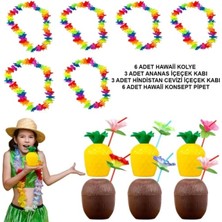 Marsilyan Tropikal Hawaii Parti Malzemeleri – Kolye, Pipet, Bardak Seti