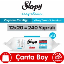 Sleepy Easy Clean Okyanus Tazeliği Yüzey Temizlik Havlusu Çanta Boy 12X20 (240 Yaprak)