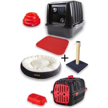 UltraMint 3 Katlı Kedi Tuvaleti ve Oyun Seti, Taşıma Sepeti ile Keyifli Kullanım