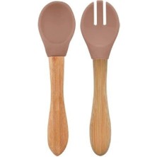 Oioi Mama Kaşığı ve Çatal Seti Woody Brown