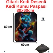 UltraMint Kedi Kumu Paspası, Elekli Tuvalet Önü, 80X60CM, Desenli ve Kullanışlı