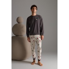 Syah Erkek Pamuklu Uzun Kollu Pijama Takımı