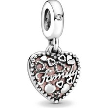 Kumi Bileklik ve Kolye Için 925 Ayar Family Sallantılı Gümüş Charm