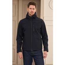 Erkek Su Geçirmez Rüzgar Geçirmez Softshell Çıkarılabilir Kapüşonlu Şişme Mont