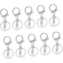 Boncukcu Abla 10 Adet Nikel Zincirli Papağanlı Yassı Ezme 3 cm Anahtarlık