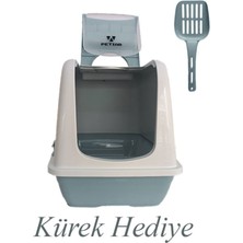 UltraMint Gri Beyaz Xxl Büyük Boy Kullanışlı Otomatik Koku Giderici Kedi Tuvaleti