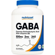 Nutricost Gaba With B6  - 500 Mg  Gaba 2 Mg B6 -  240 Capsules