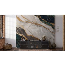 Grown Altın Damarlı Renkli Mermer Desenli Duvar Kağıdı - Mutfak ve Banyo