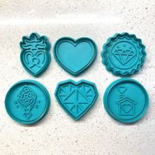 Craftelle 6'lı Mega Aşk Koleksiyonu Kurabiye Kalıbı Seti | Kutsal Kalp, Gül Buketi, Ev, Elmas ve Geometrik Tasarımlar | Dev Sevgililer Günü Seti