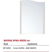 Leva House Alz Tek Ayna 40 x 50 cm Bayrak ( AY5252 )