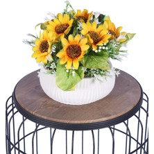 Yapay Çiçek Sitesi Beton Saksıda Yapay Çiçekli Tanzimler Model 18