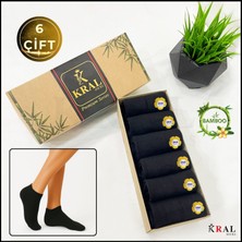 Kral Socks Kadın Bambu Çorap ( 6 Çift) Renkli Hediye Kutulu Patik Kadın Çorap