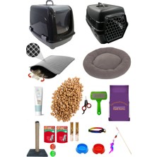 UltraMint 20 Parça Kedi Bakım ve Oyun Seti Gri