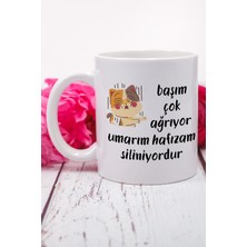 giftkonsept Umarım Komik Kedi Baskılı Baskılı Hediyelik Kupa Bardak