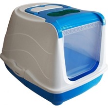 UltraMint Mavi Renkli Kapalı Kedi Tuvaleti, Hijyenik ve Konforlu Kullanım