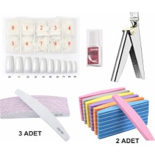 Fontenay Protez Tırnak Seti – 500’LÜ Kemik Tips+Metal Tips Makası+Tips Yapıştırıcı+Törpü & Buffer Seti