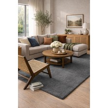 Türkeri Halı Bali Serisi Antrasit Mikrofiber Antialerjik Düz Renk Halı