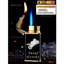 Kişiye Özel Isimli Tek Teker Motor Tasarım Timsah Başlıklı Çakmak