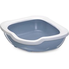 UltraMint Mavi Köşe Kedi Tuvaleti 50X65X15.5 Cm, Şık ve Kullanışlı Tasarım