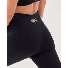 Siyah Renk Bilek Boy - Yüksek Bel Standart Tayt