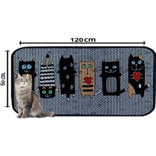 UltraMint Renkli Desenli Büyük Boy Elekli Kedi Tuvaleti Paspası, Kum Toparlayıcı