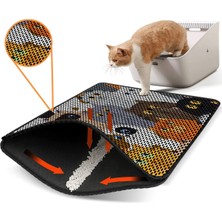 UltraMint Renkli Desenli Elekli Kedi Tuvaleti Önü Kum Paspası