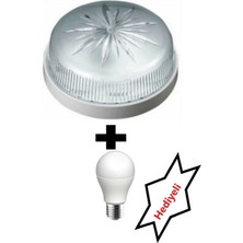 İNWATT Tavan Lambası Glop Armatür. Wc Tuvalet Banyo Balkon Merdiven Teras Aydınlatma (+Led Ampul)