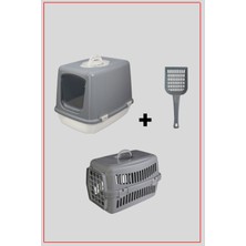 UltraMint Kedi Tuvalet Çantası Gri Taşıma Kabı Hediye Seti