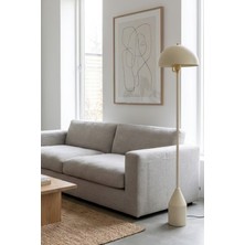 Luzarana Toms Krem Lambader  Modern Dekoratif Metal Tasarım Şık Yerden Aydınlatma Lambası