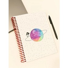 Marsilyan Satürn Kız Tasarımlı Spiralli Kareli Defter – 80 Yaprak, 160 Sayfa (18 x 24 cm)