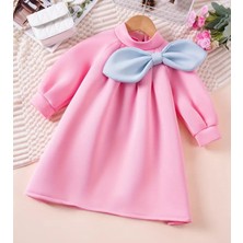 3b Kids Pembe Çocuk Elbise Kışlık Mevsimlik Elbise Kız Çocuk Elbise