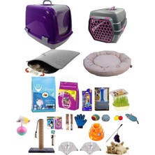 UltraMint Ultra Mega 25 Parça Kedi Tuvaleti ve Ihtiyaçlar Başlangıç Seti