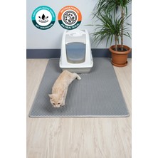 UltraMint 75X55 cm Açık Gri Kedi Tuvaleti ve Paspası Seti