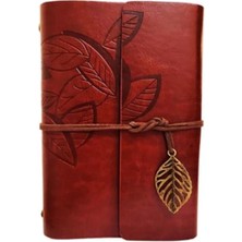 Kumi Kişiye Özel Isimli Yaprak Tasarımlı Deri Kapaklı Hatıra Günlük Anı Defteri