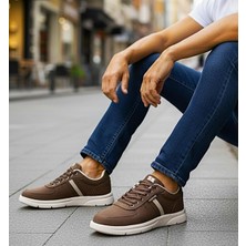 KAFKASLAR AYAKKABI Ortopedik Düz Taban Keten Triko Erkek Sneaker Günlük Laofer Model Ayakkabı